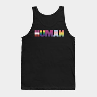 HUMAN Rainbow Flag Tank Top